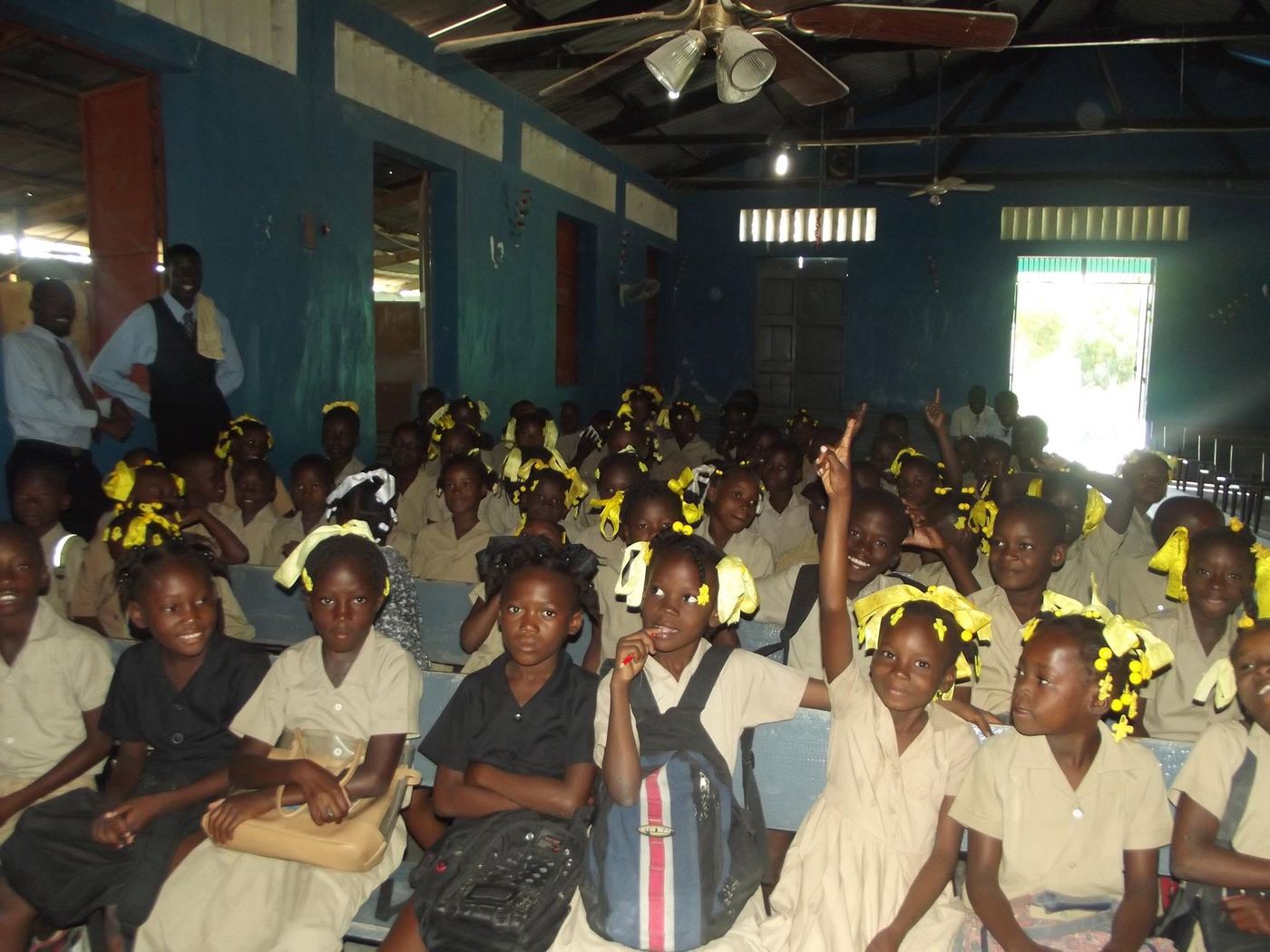 Classe accueillant la tournée de sensibilisation, localité Preval